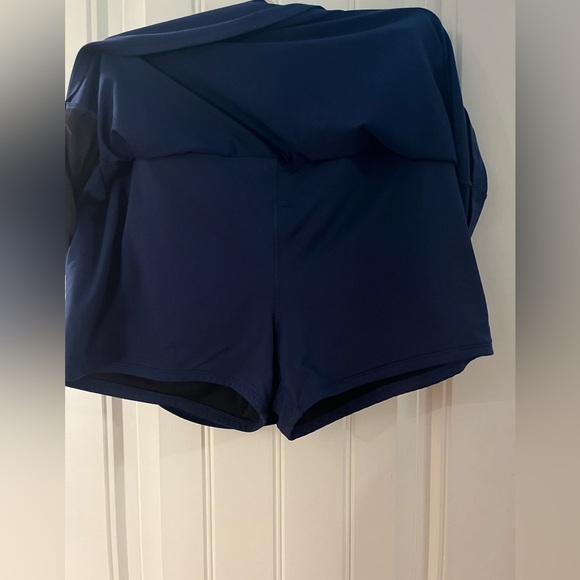 Beach House Swim Plus Size Olivia Princess Seam Skort -Midnight Blue Skirt, 18W - Picture 4 of 9